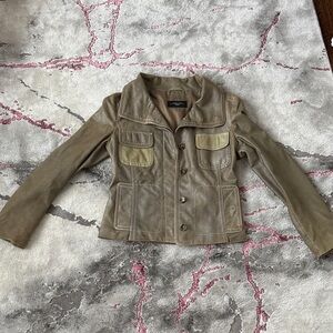 WEEKEND MaxMara Green Goatskin Leather Jacket